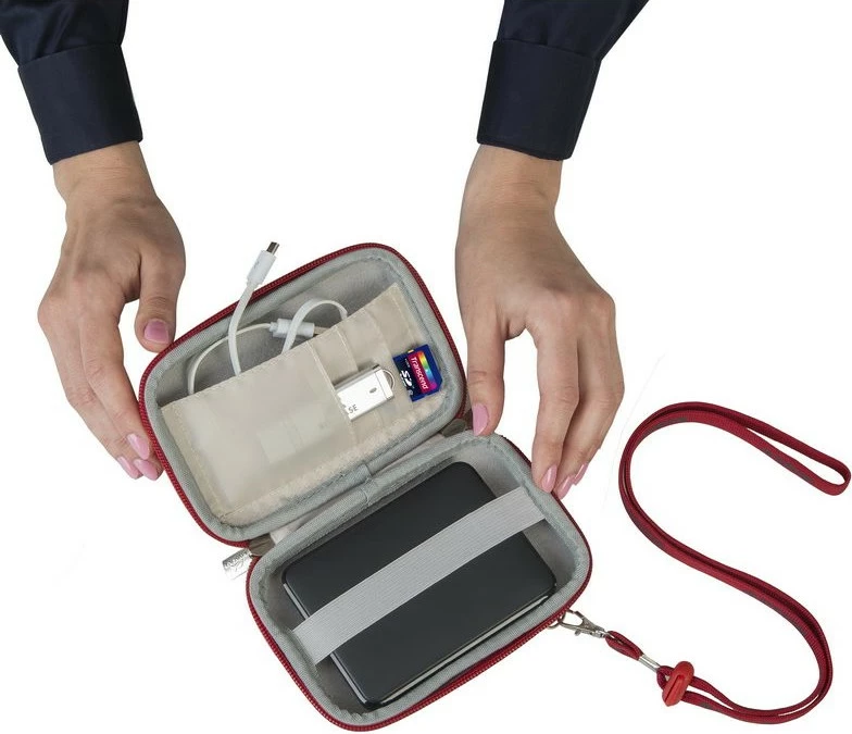 Çantë e fortë RIVACASE Davos 9101 për HDD 2.5", e kuqe