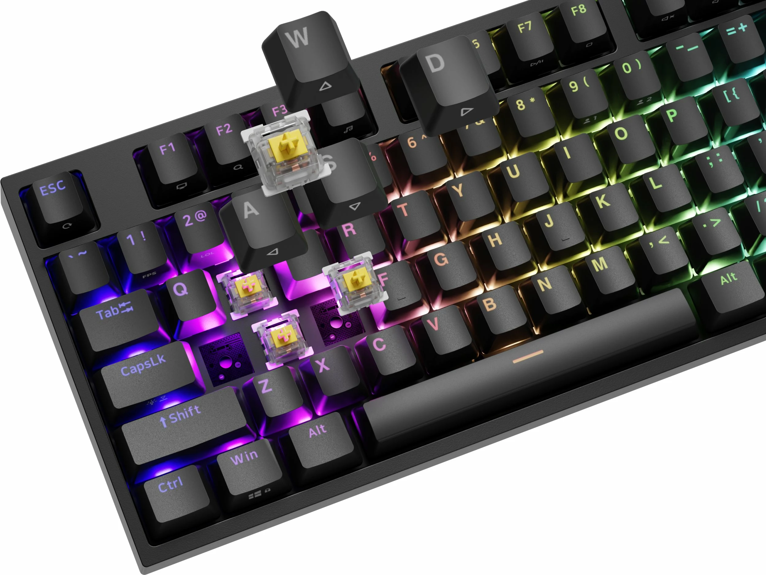 Tastierë mekanike gaming GENESIS Thor 404 NKG-2297, Gateron Yellow Pro, 100% full-size, RGB, USB, US layout, e zezë