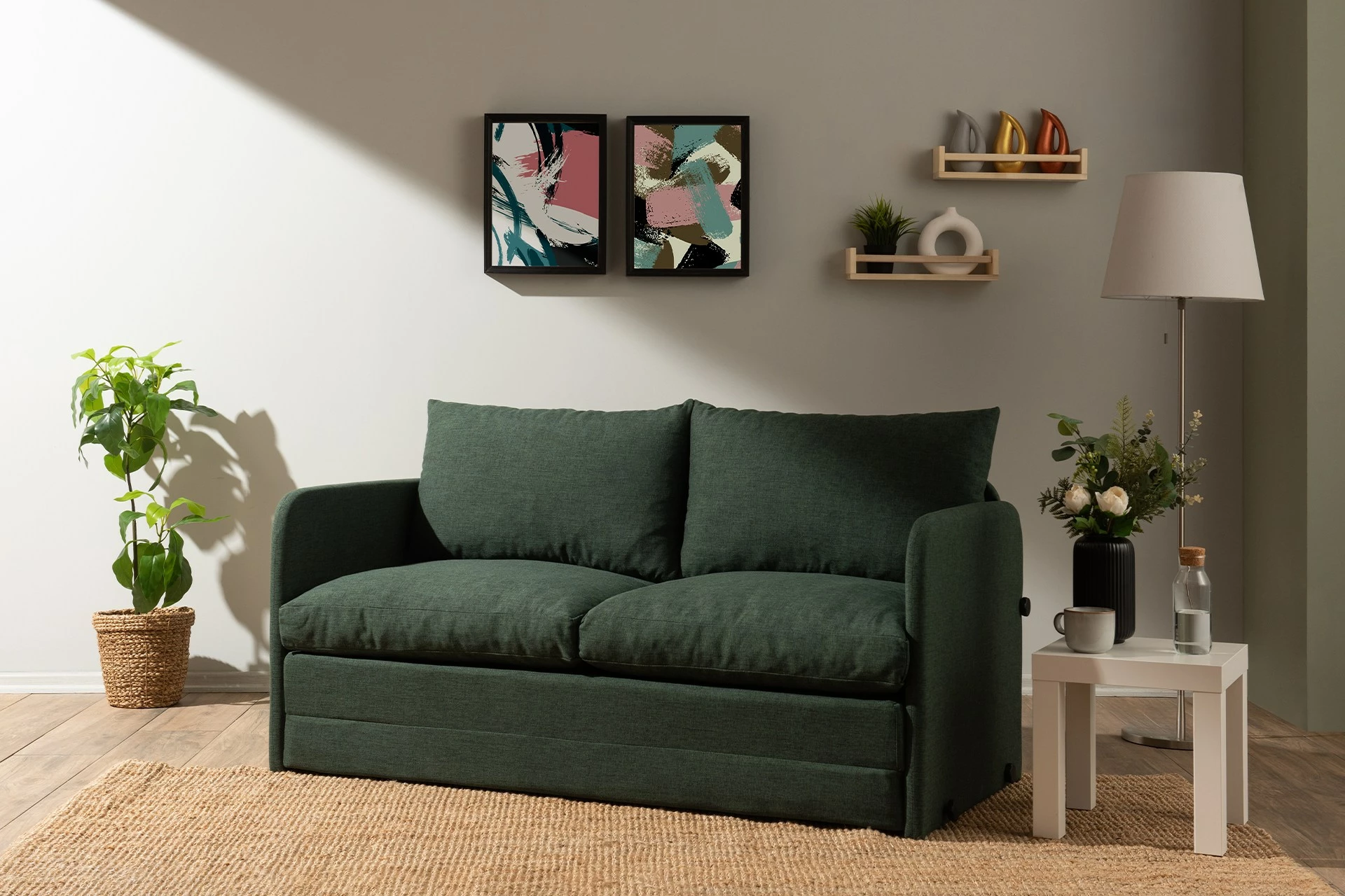 Divan-krevat dy ulës, ngjyrë e gjelbër, Saga XL, Atelier del Sofa