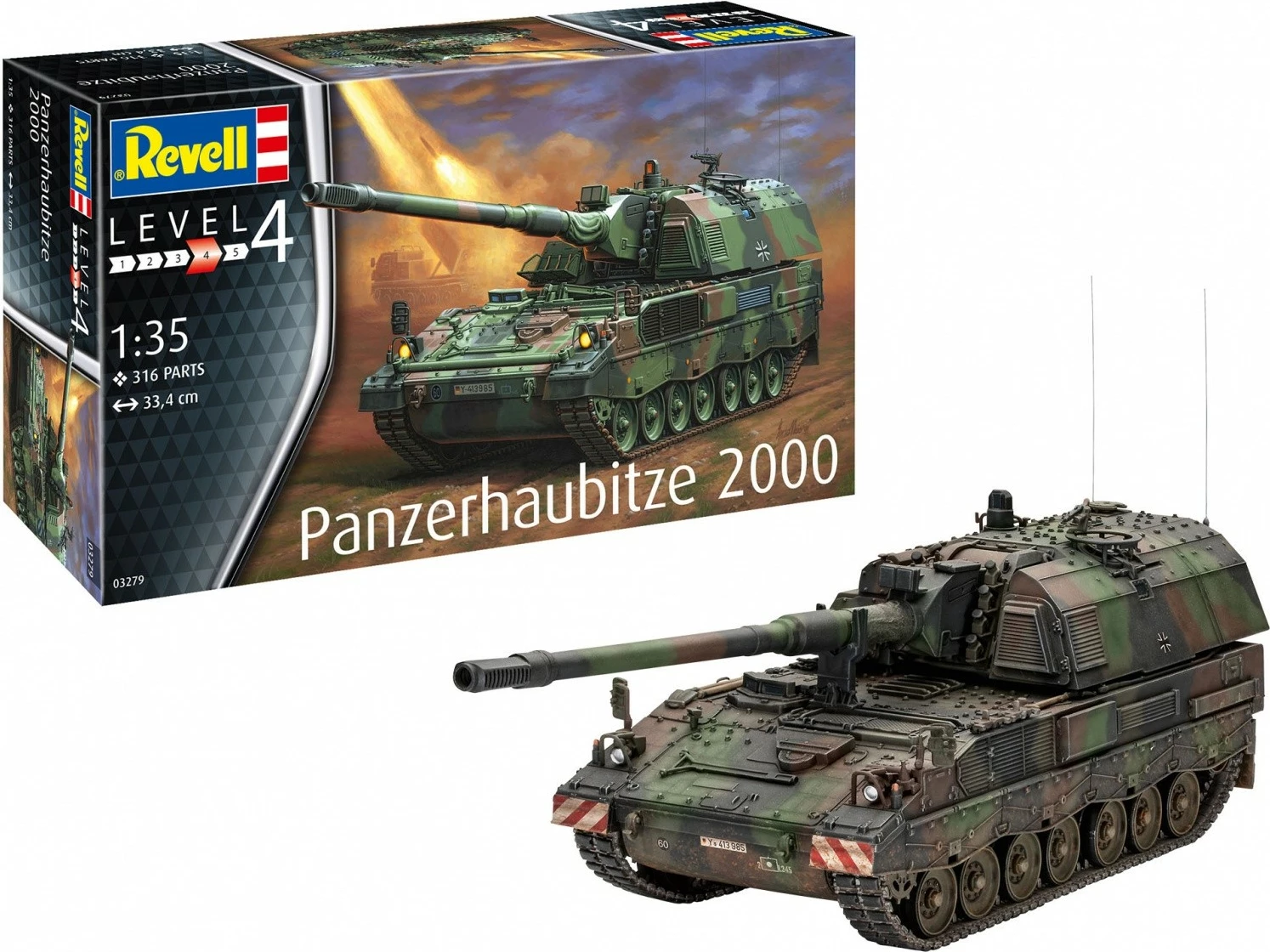 Model plastik tank Revell Panzerhaubitze 2000, 1:35, 316 pjesë