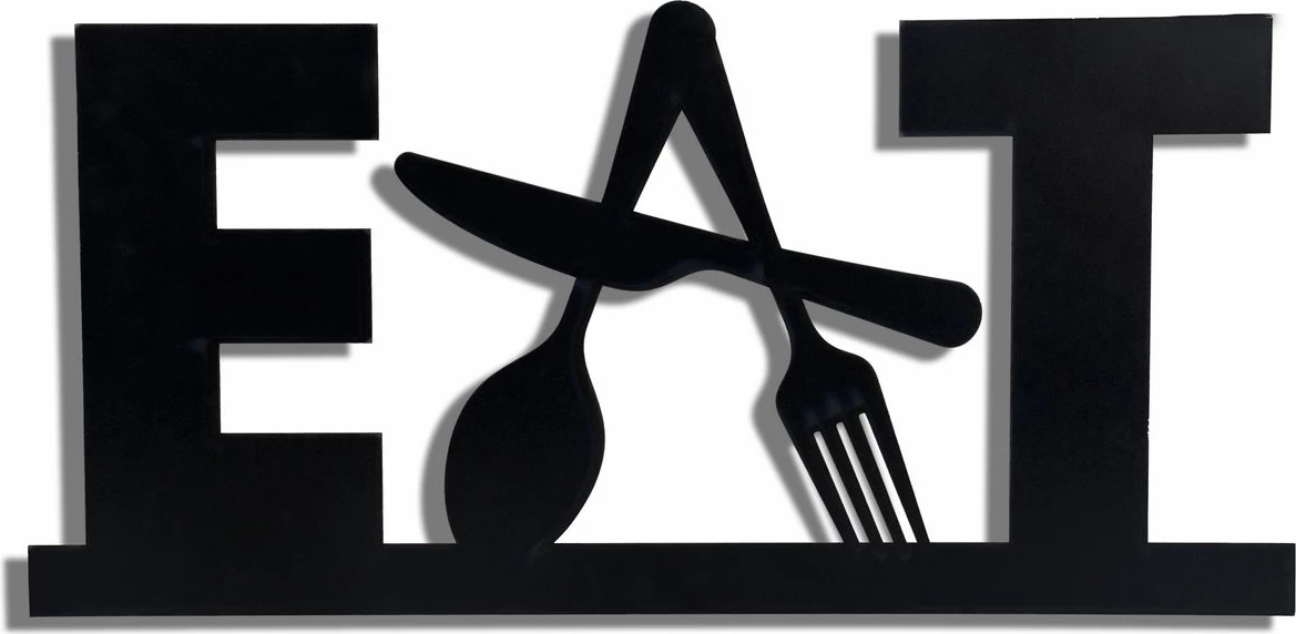 Dekor dritash LED për mur, 'Eat', ngjyrë rozë