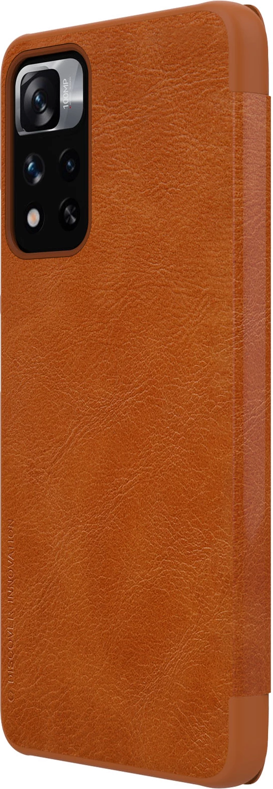 Mbështjellës Nillkin Qin Case për Xiaomi Redmi Note 11 Pro+, Redmi Note 11 Pro, Mi 11i HyperCharge, kafe