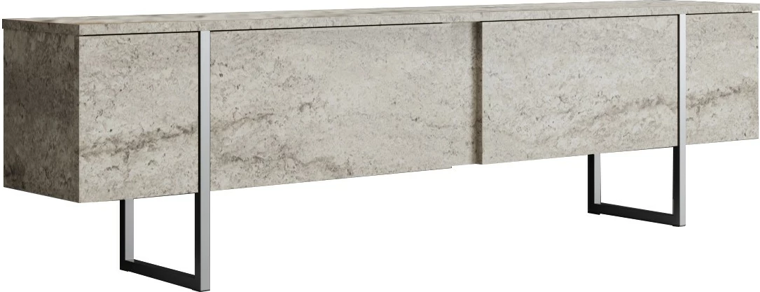 Komodë TV Hanah Home, Luxe, travertin, argjend