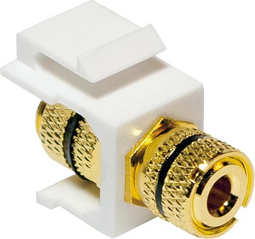 Adapter Keystone LogiLink, RCA/Cinch femër-femër, modul i bardhë