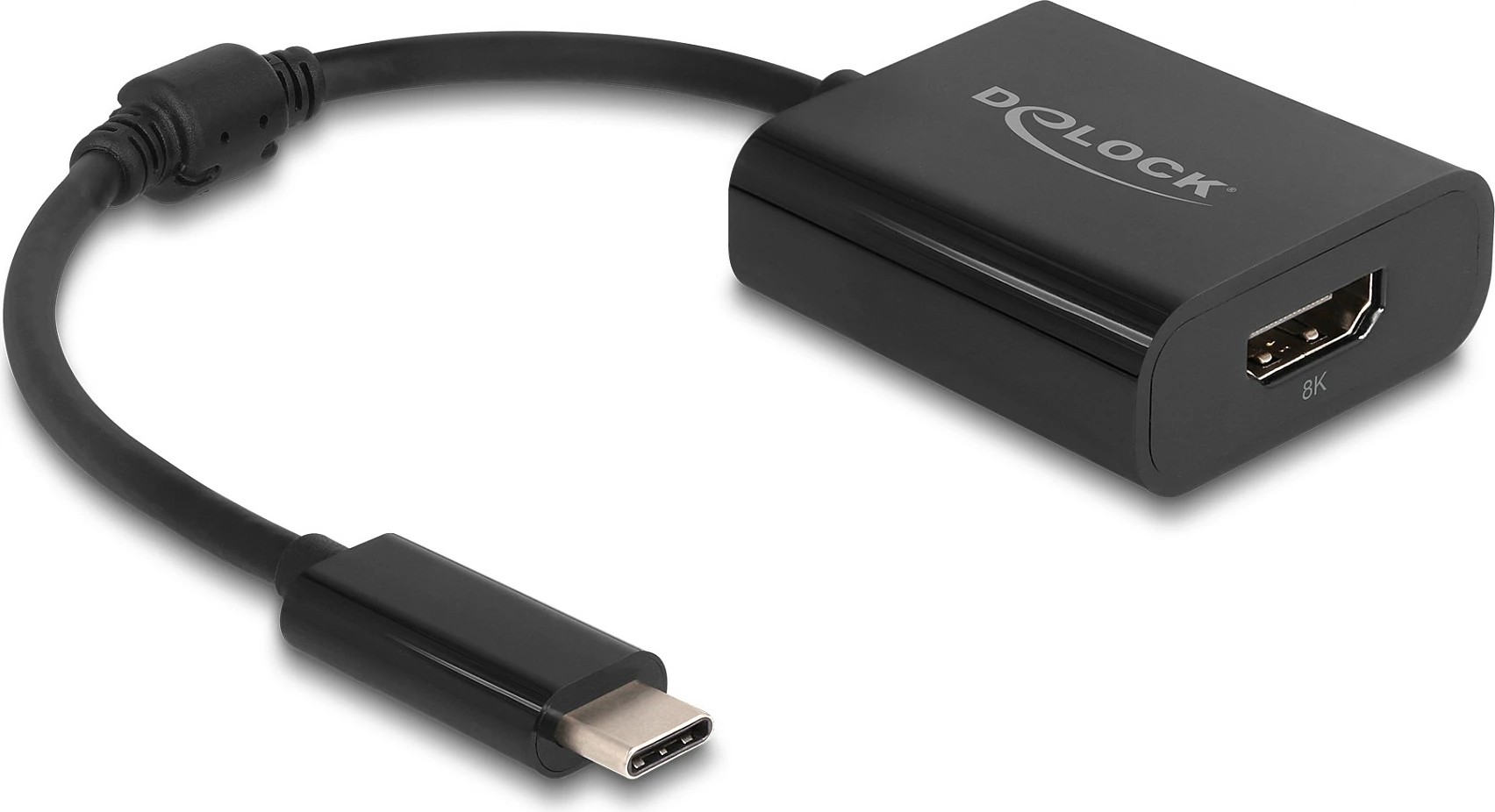 Adapter DeLOCK USB-C në HDMI (DP Alt Mode), 8K HDR10, 0.15 m, e zezë