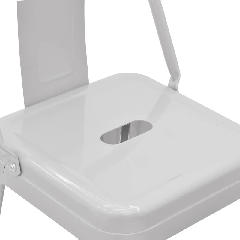 Karrige për bar me shpinë Utopia metalike e bardhë 42x42x97cm