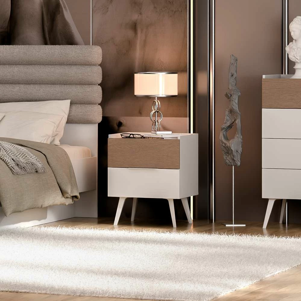 Komodinë natës Hanah Home, ngjyrë mink, Milano