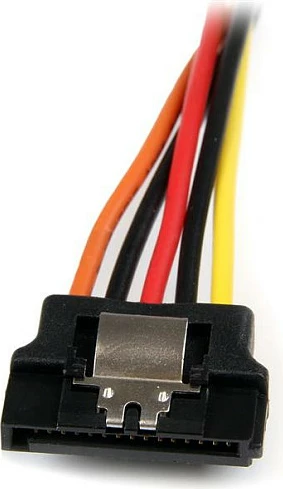 Kabl adaptor StarTech 6in Latching SATA Power Y Splitter, 1x SATA 15-pin M në 2x SATA 15-pin F, 15cm, zi/kuq/verdhë/portokalli