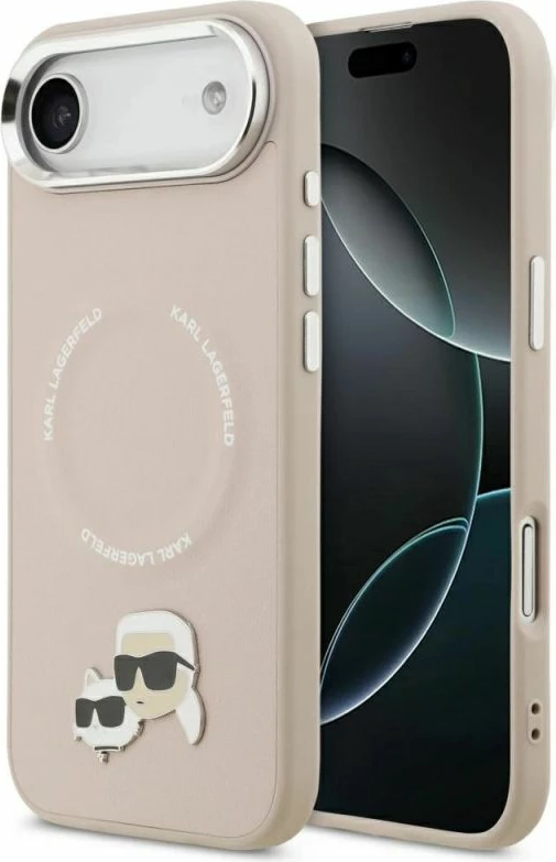 Kapak telefoni Karl Lagerfeld Karl & Choupette Pins MagSafe për iPhone Air, rozë