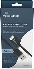 Kabllo USB MediaRange MRCS240, USB-A në Micro-USB B, 1.8 m, USB 3.2 Gen 1, e zezë