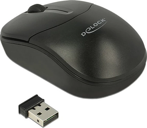 Maus pa kabllo DeLOCK 12494, 1000 DPI, 2.4 GHz, USB receiver, i zi