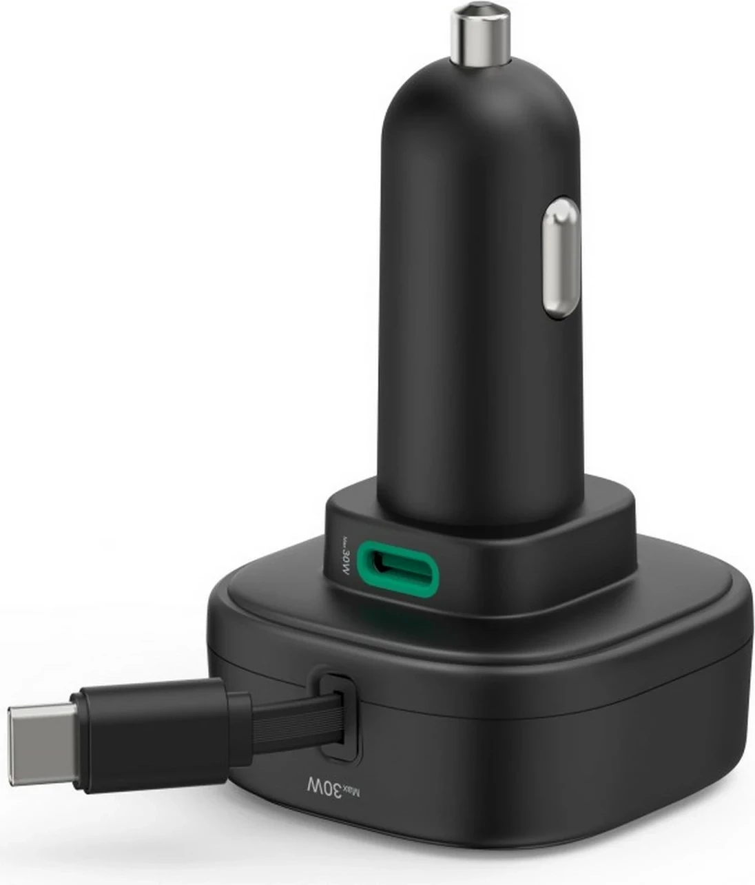 Karikues veture Hama GaN, 2x USB-C, 30W, kabllo e zgjatshme, bardhë
