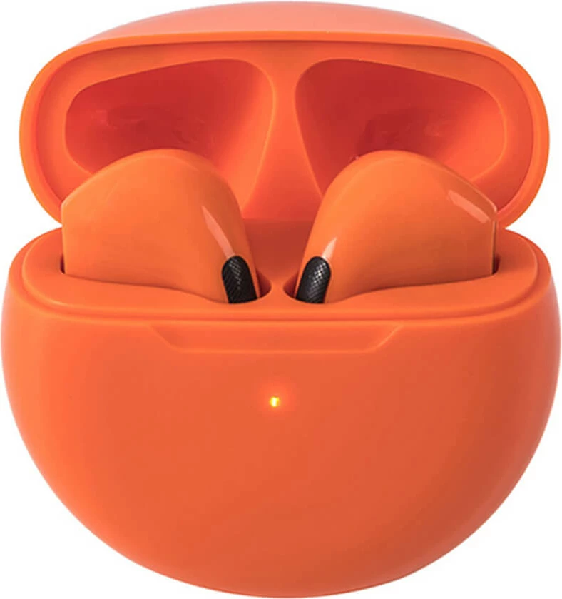 Kufje true wireless MOYE Aurras 2, Bluetooth 5.1, stereo, 250 mAh, portokalli, me kuti karikimi