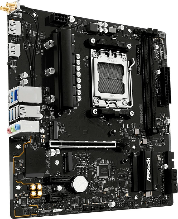 Pllakë amë ASRock A620AM-X WiFi, Socket AM5, micro ATX, DDR5 128GB, 2.5Gb LAN, Wi‑Fi, Bluetooth, e zezë