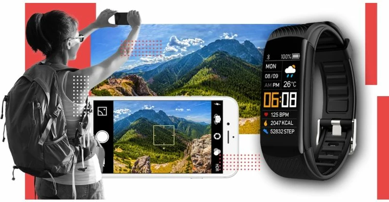 Smartwatch Giewont, zi e kuqe