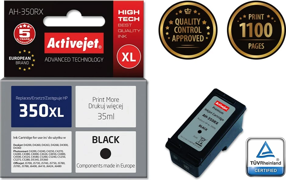 Ngjyrë Activejet AH-350RX për printer HP, i zi