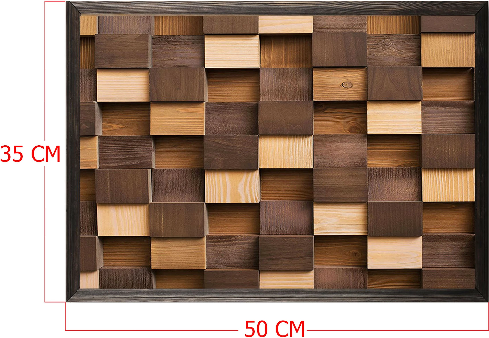 Pikturë dekorative me kornizë druri, ngjyra të çelëta dhe të errëta, Wallity