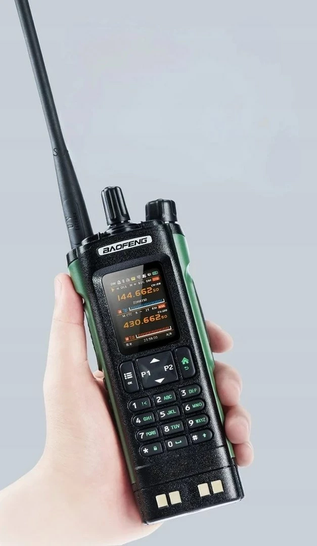 Radio portative BAOFENG DM-32E HTQ, DMR, bandë aviacioni, 2200 mAh, E zezë