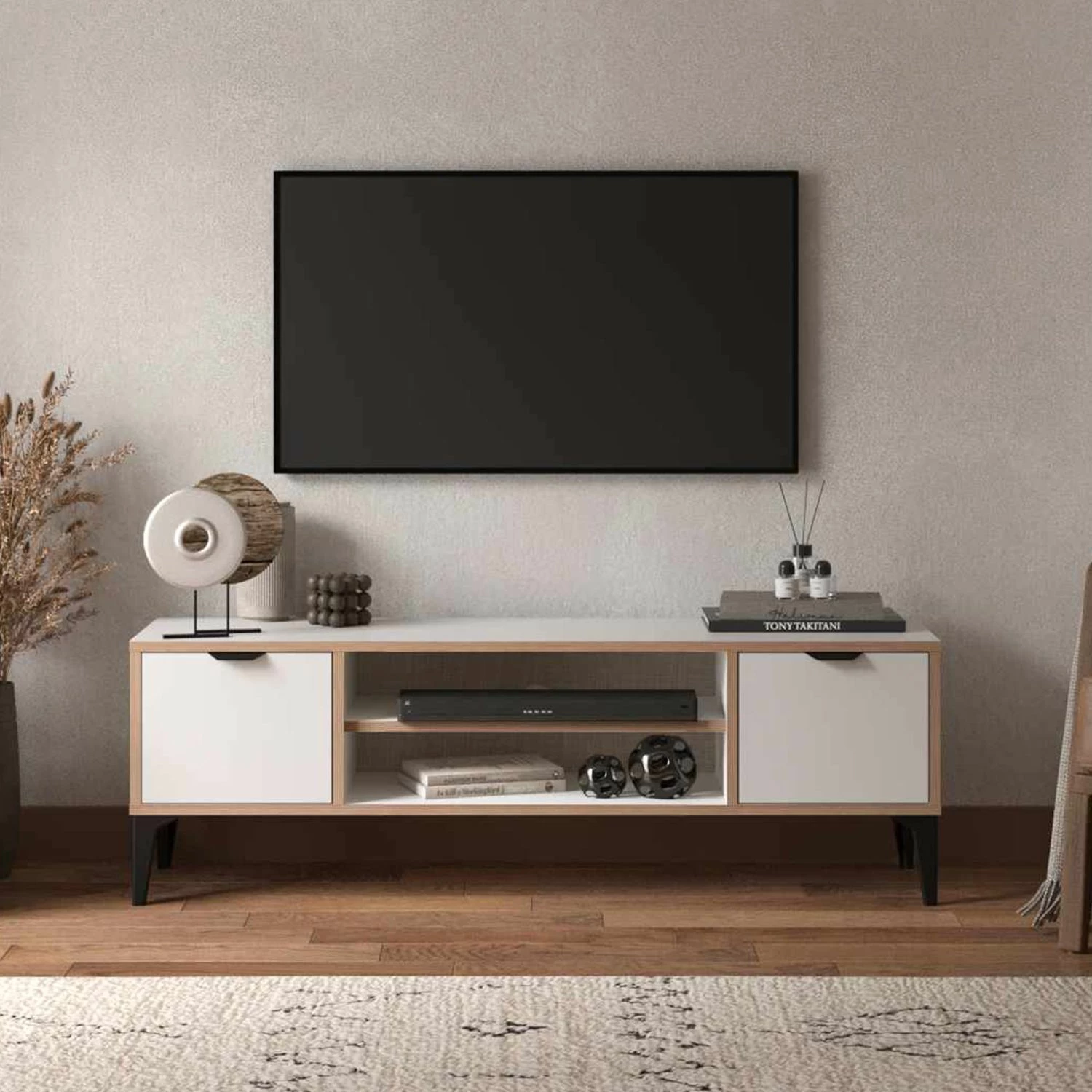 Komodë TV Skye Decor, Arden, e bardhë