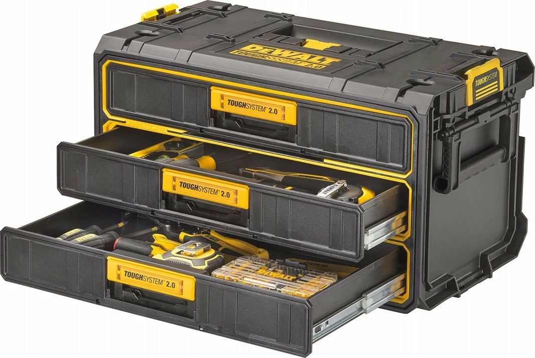 Kuti veglash DeWalt ToughSystem 2.0 DWST08330-1, 3 sirtarë, 55.4x31.4x32 cm, plastikë, gri