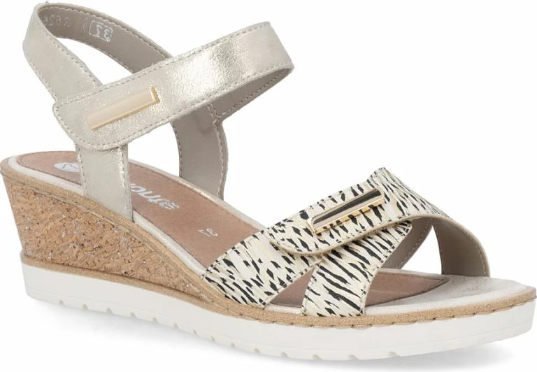 Sandale platforme për femra Remonte R6266-90, të arta