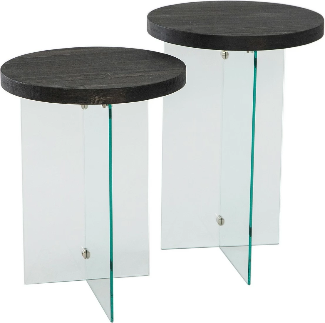 Set tavolinash kafeje Skye Decor, Serenity 2, antracit, xham transparent