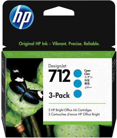 Patron boje, HP, 712 (3ED77A), original, 3-pack, cian