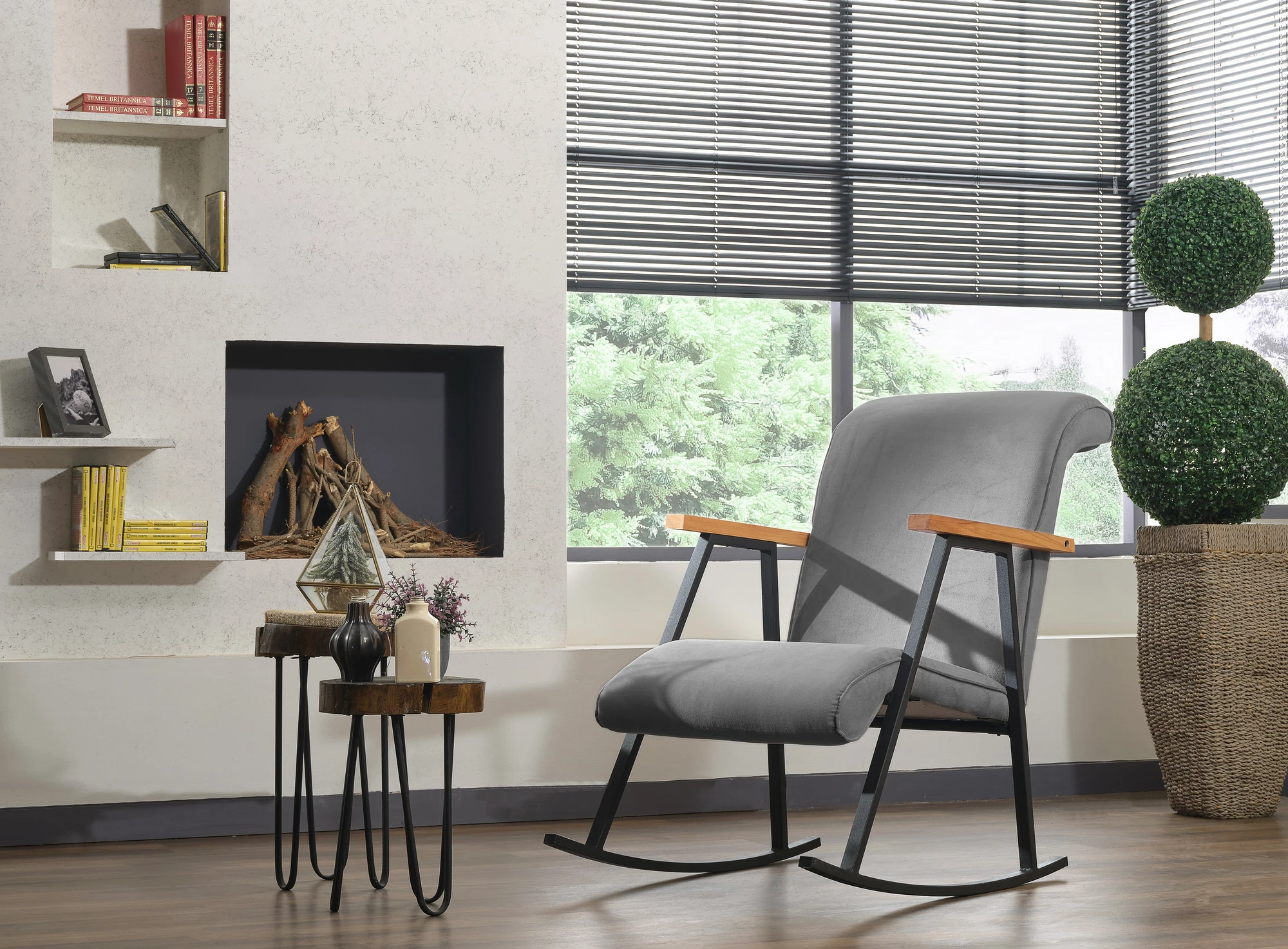 Karrige lëkundëse Atelier del Sofa, Yoka, ngjyrë gri