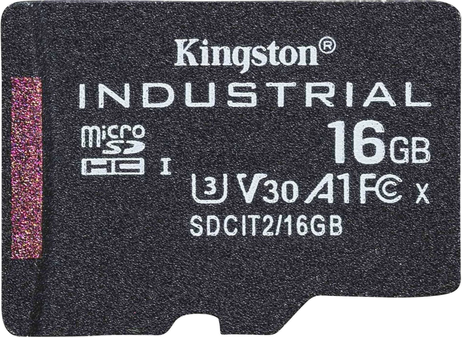 Kartelë MicroSDHC Kingston Industrial 16GB, Class 10, UHS-I, U3, V30, e zezë
