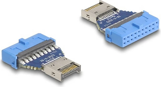 Adapter USB DeLOCK 19-pin Header në USB Type-E Key A, USB 3.2 Gen 1, 5 Gbps, i kaltër