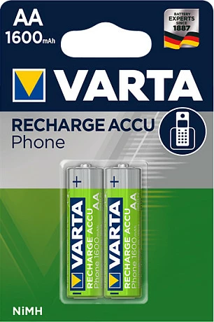 Bateri rikarikueshme VARTA T399B AA 1600mAh NiMH 1.2V, 2 copë, gjelbër/argjend