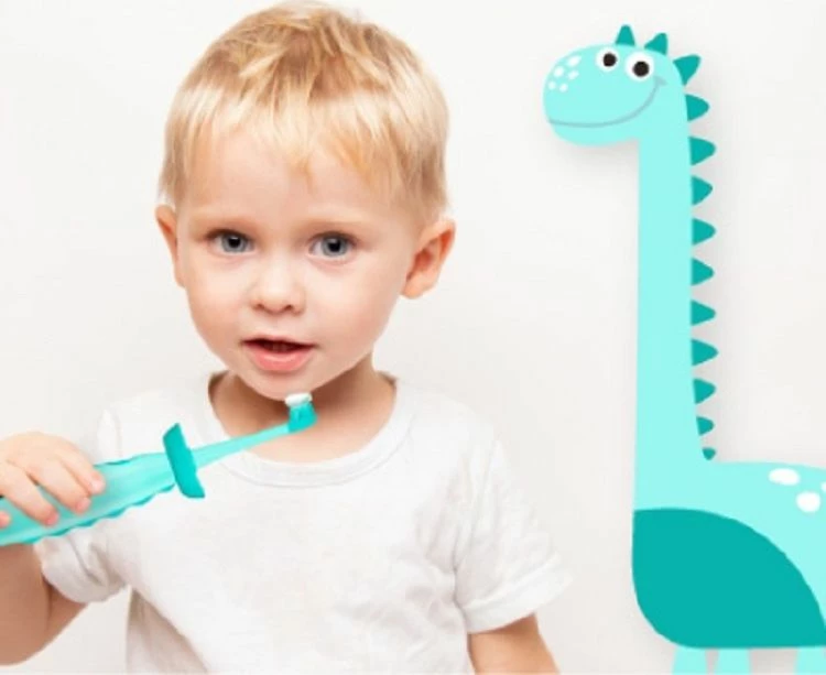 Furçë dhëmbësh elektrike sonike Vitammy Dino për fëmijë 6-9 vjeç, 84,000 lëvizje/min, me bateri, 1 kokë, rozë