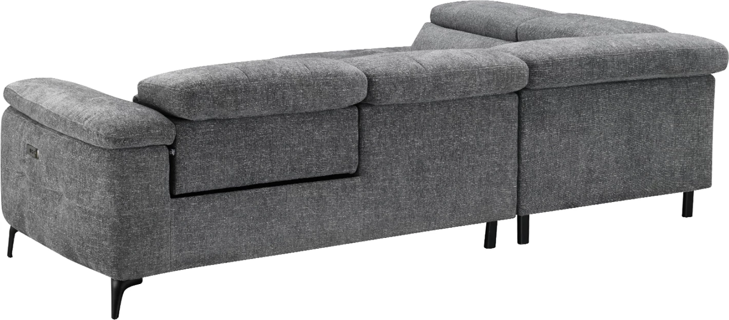 Këndore e majtë 5-vendëshe me recliner, stof gri, COMMODUS CD3315.01L, 275x231x77cm