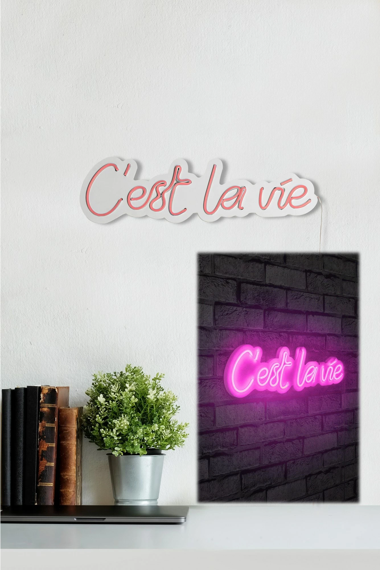 Dekor dritash LED plastike, ngjyrë rozë, C'est La Vie