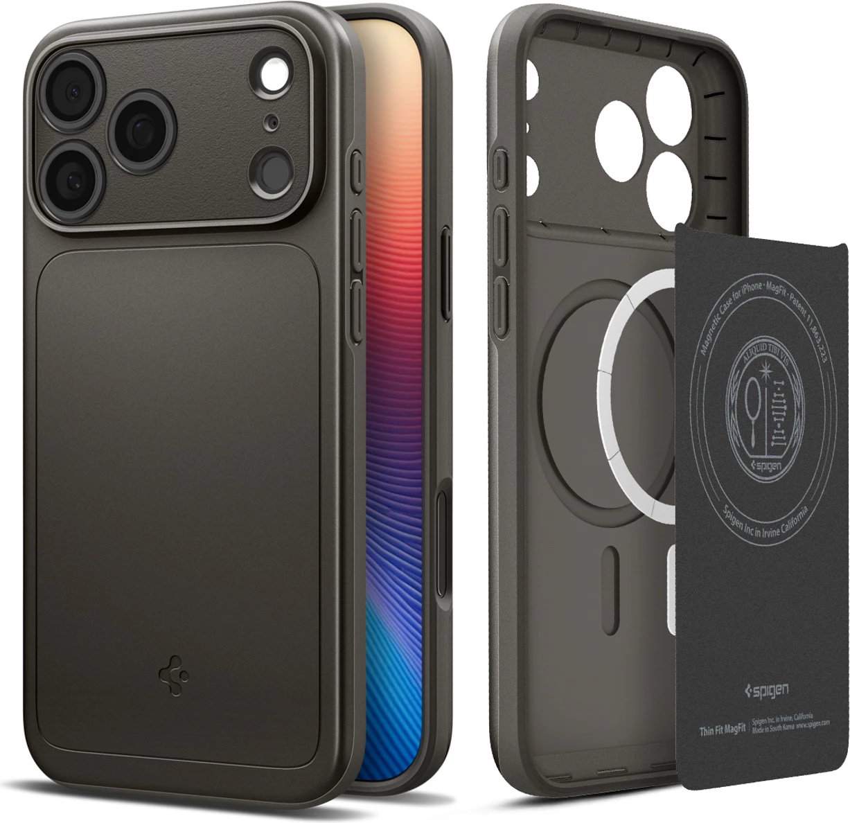 Mbështjellës Spigen Thin Fit MagSafe për iPhone 17 Pro, Gri