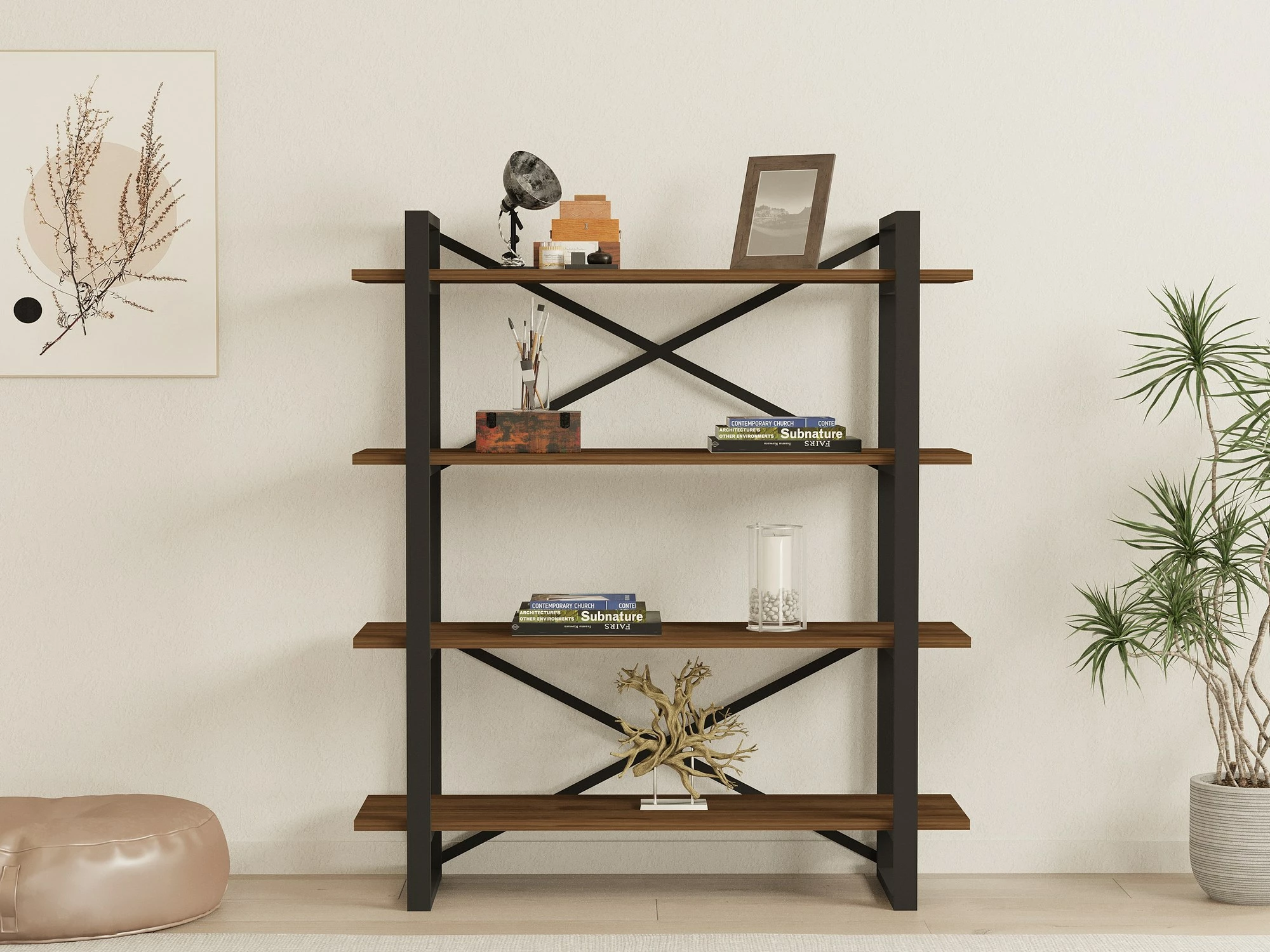 Raft librash Hanah Home, Makro, ngjyrë arre