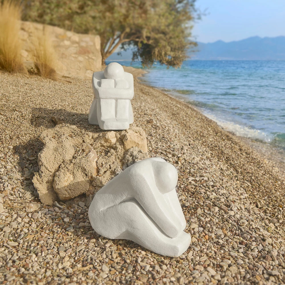 Figurë dekorative Everly, polirezine, e bardhë, 44x28x35cm