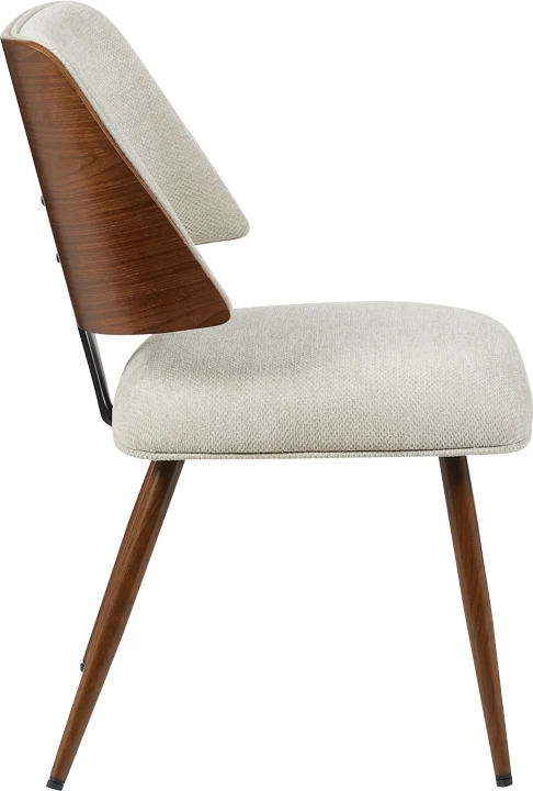 Karrige Ubane, material teddy bezhë, këmbë metalike ngjyrë arre, 53x62.5x85cm