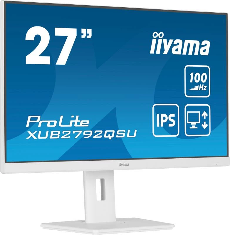 Monitor iiyama ProLite XUB2792QSU-W6 27" QHD 2560x1440 IPS 100Hz FreeSync USB hub i bardhë