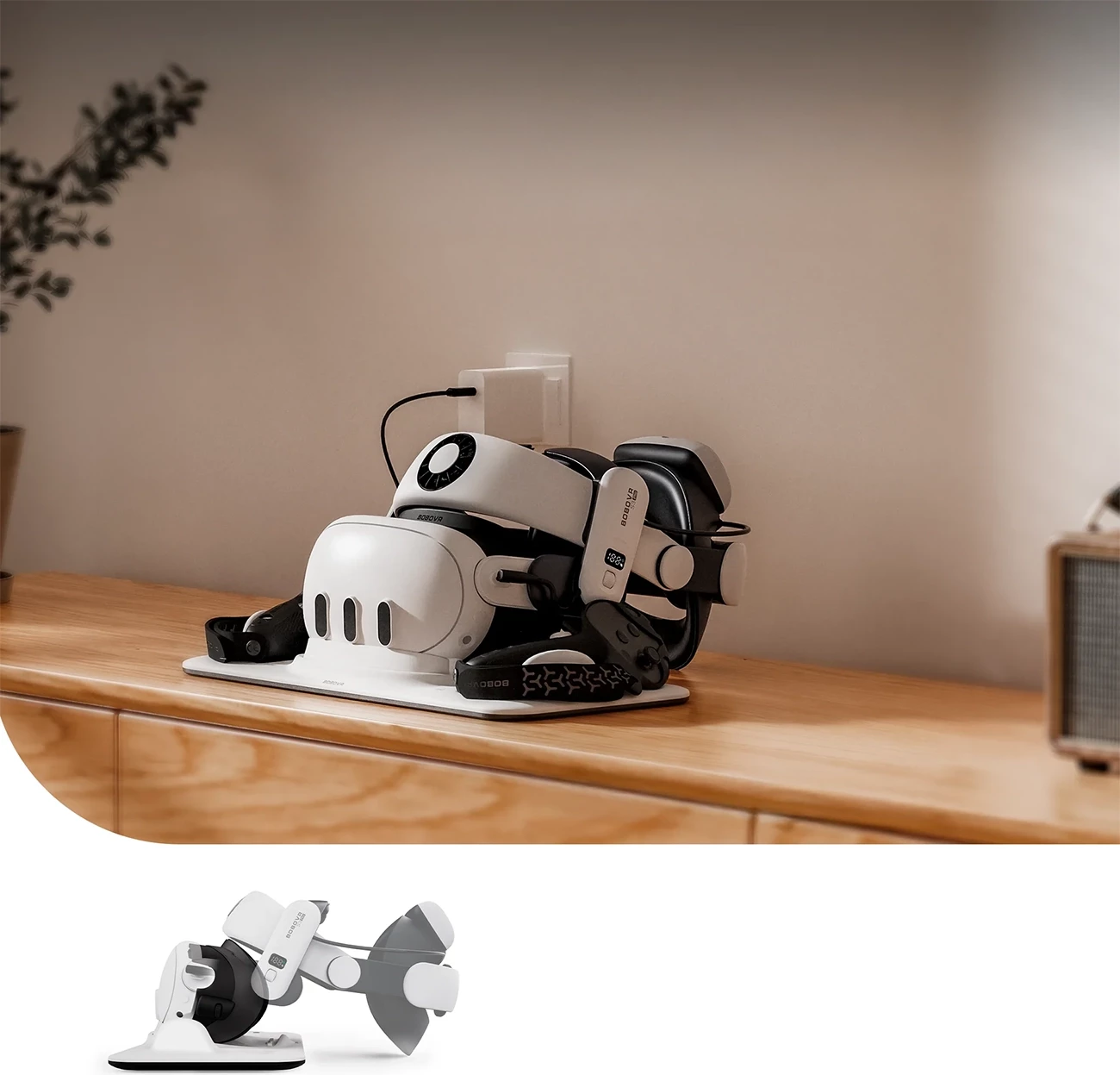 Ndërfaqe fytyre VR, BoboVR F3, për Meta Quest 3, rregullim distance, ventilim me tre kanale, e zezë