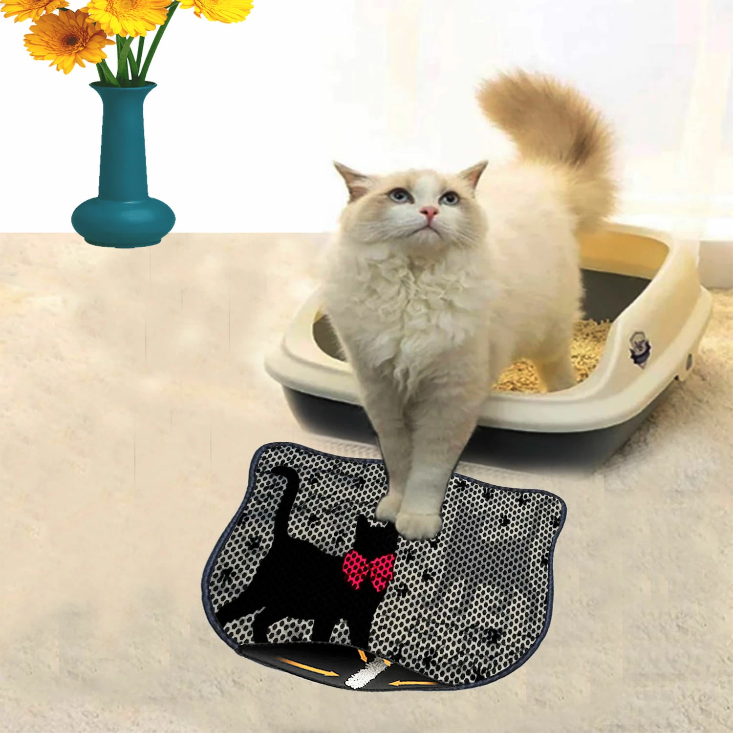 Tapet për rërë mace, shumëngjyrësh, Paws & Whiskers, Kdkafa0111, 40x50cm