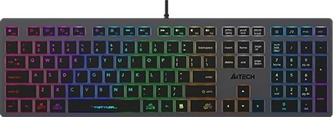 Tastierë A4 Tech FStyler FX60H me ndriçim neon, me kabllo, Gri