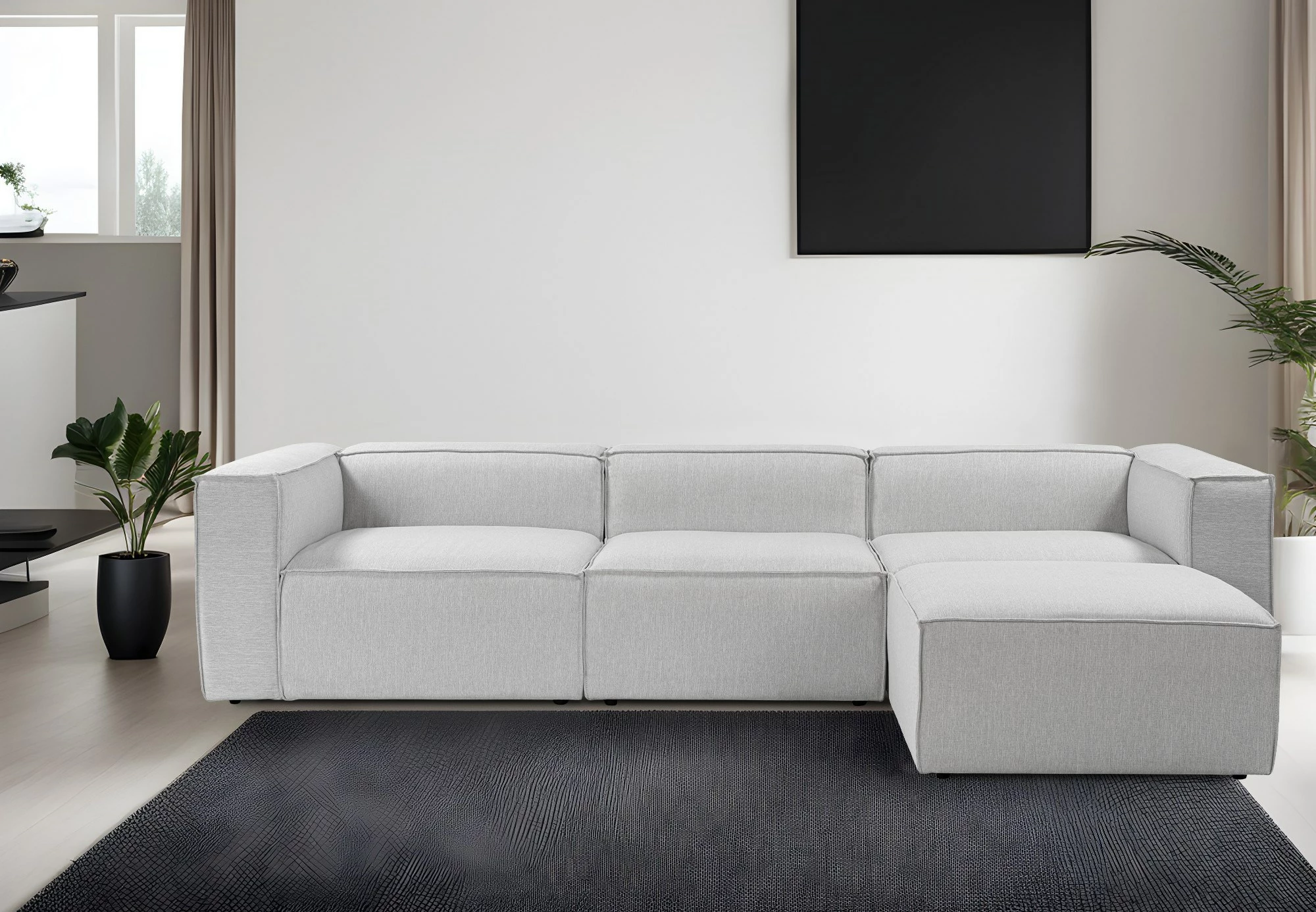 Këndsofa Atelier del Sofa, ngjyrë gri, Fora