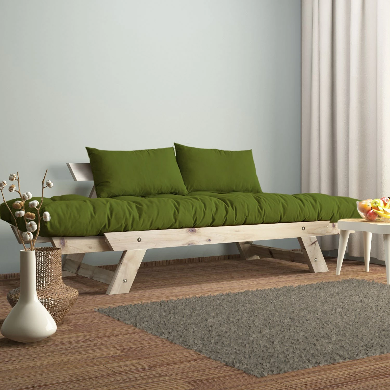 Divan kopshti dy ulëse, Skye Decor, natyral dhe i gjelbër, CPT8112-210