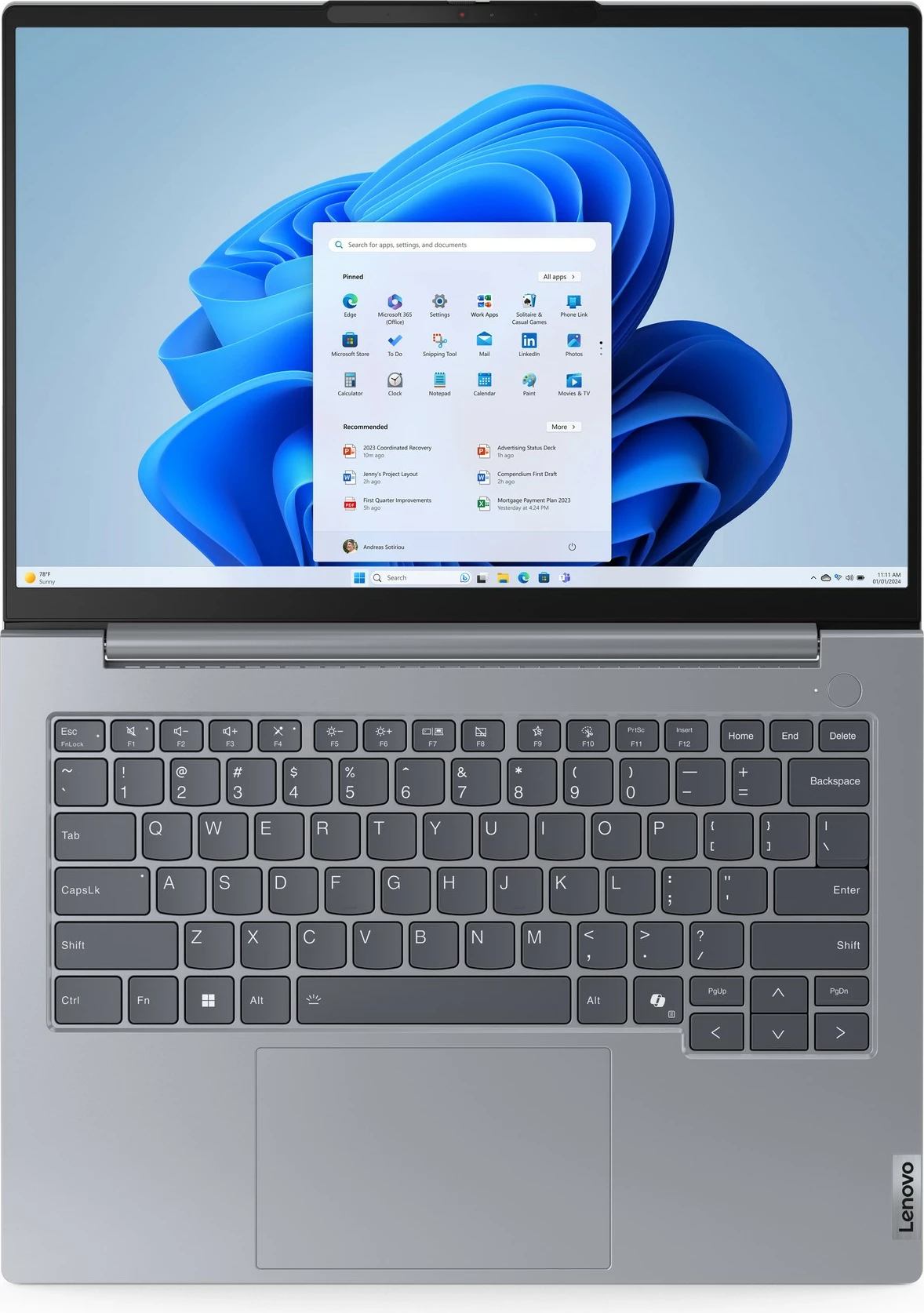 Kompjuter Lenovo ThinkBook 14 G7 IML, Intel Core Ultra 5, 16GB RAM, 512GB SSD, 14 inch, Arctic Grey