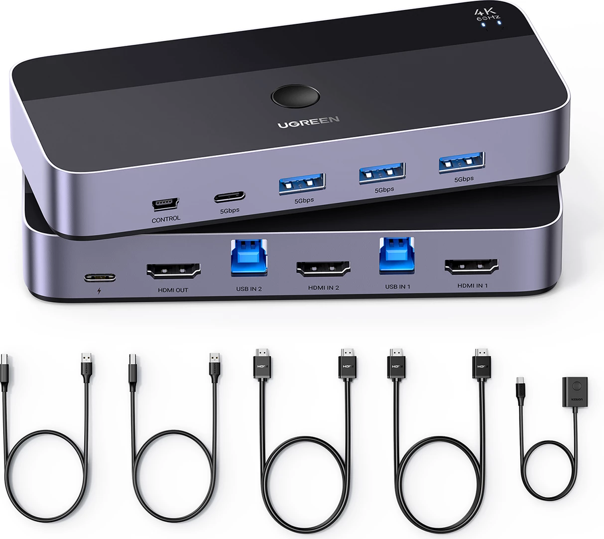 KVM switch Ugreen CM664, 4K, 6 porta, i zi