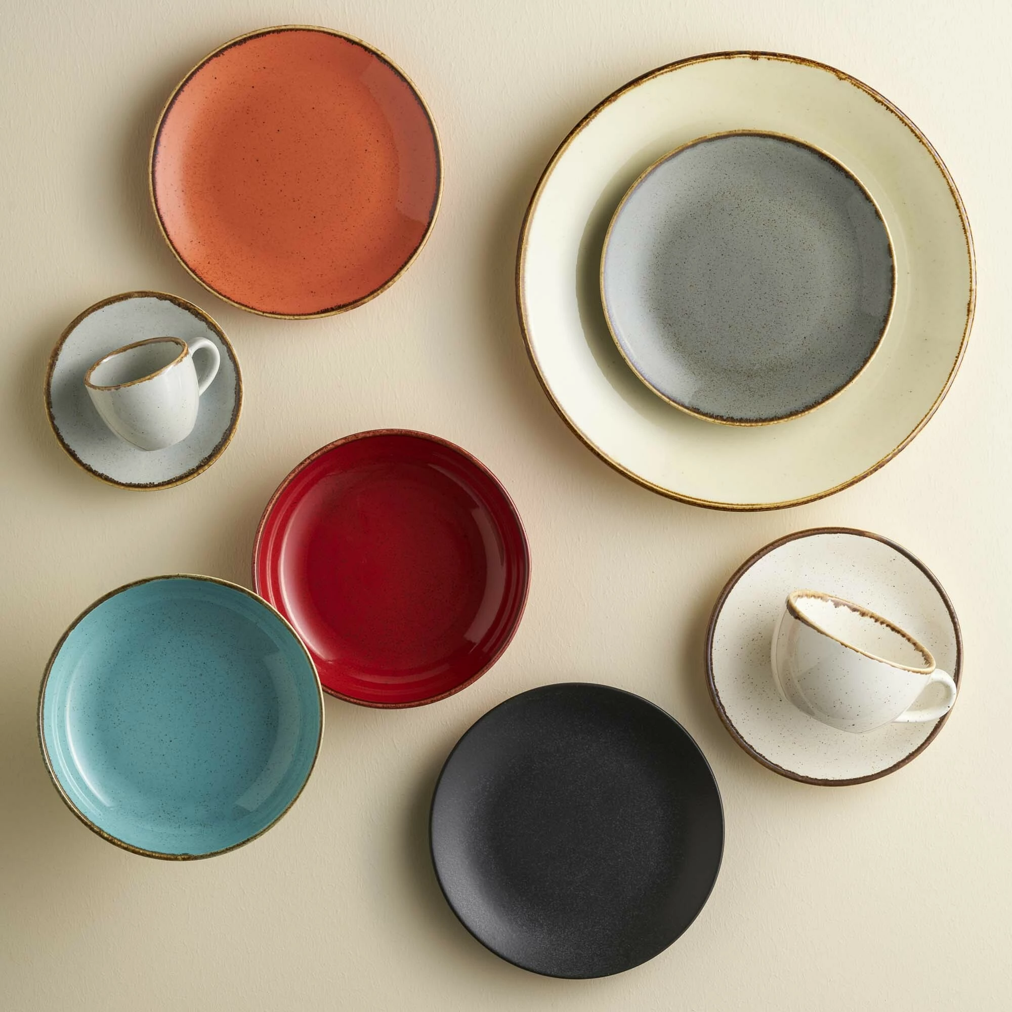 Pjatë trekëndore Porland Seasons Sand 210 mm, porcelan, set 6 copë, krem/bezh
