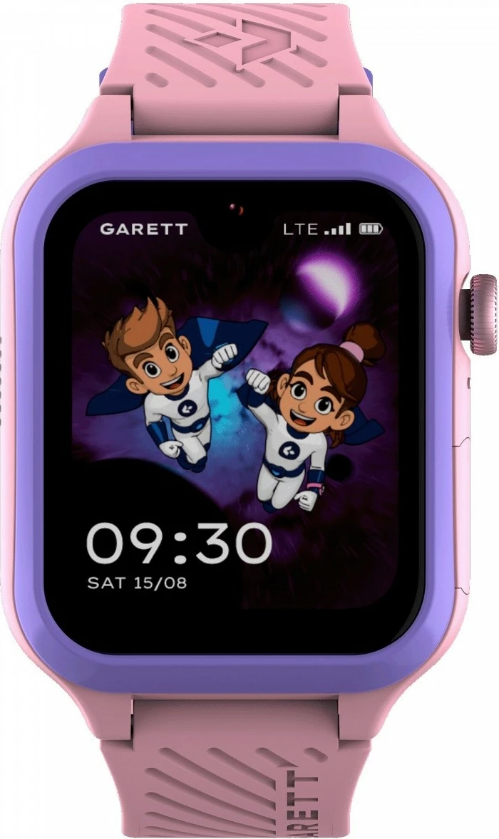 Smartwatch për fëmijë Garett Kids Essa 2 AI 4G LTE 16GB AMOLED 1.77\" GPS IP68 rozë, set me 2 rripa