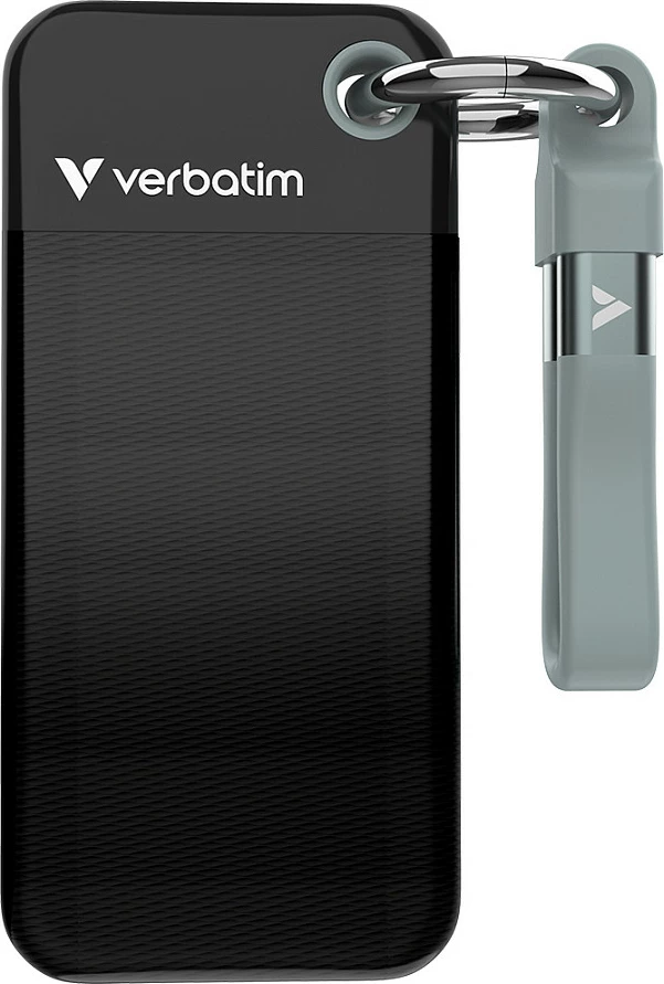 SSD i jashtëm Verbatim Pocket 1TB, USB-C, USB 3.2 Gen 2, 1000MB/s, i zi/gri
