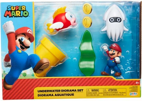 Super Mario Underwater 2.5' Figure Diorama Play Set